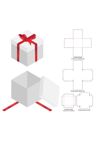 包装礼盒设计样机海报模板_礼盒包装模板展示白色简约样机