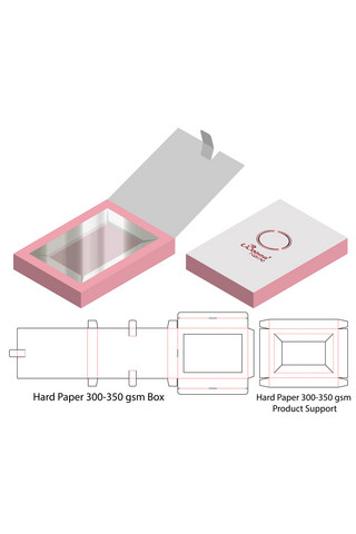 礼盒包装设计模板展示粉红色高挡风格样机