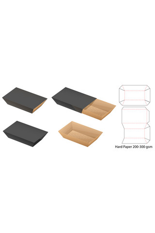 纸包装盒设计模板展示黑色简洁风格样机