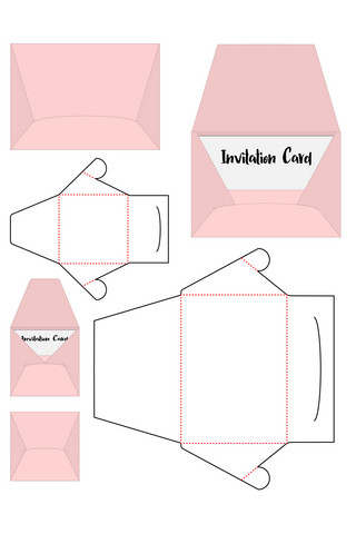 简约纸箱包装海报模板_信件包装设计模板展示粉红色简约样机