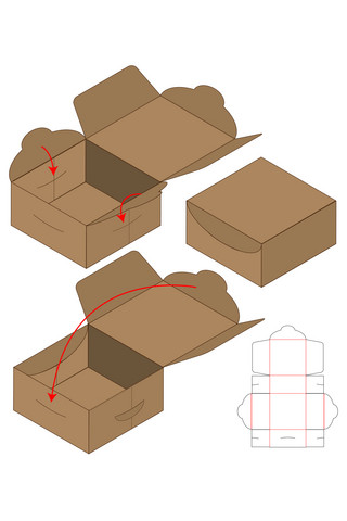 纸箱模板设计海报模板_快递包装盒设计模板展示咖啡色简约样机