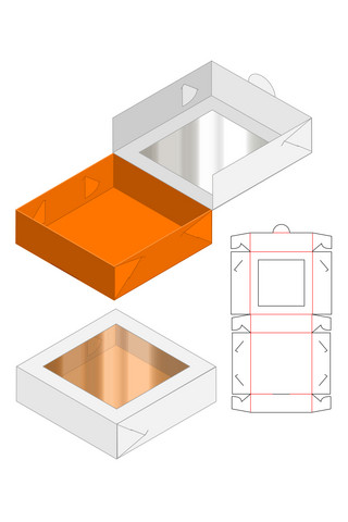 可视包装盒模板展示白色创意样机