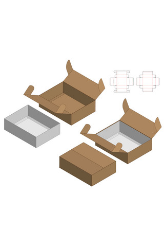 硬壳纸包装礼盒设计模板咖啡色简约样机