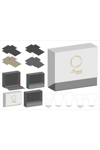 包装礼盒模板海报模板_硬壳纸产品包装盒模板展示咖啡色简约样机