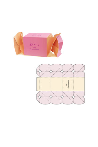 包装盒产品海报模板_刀模包装盒设计模板粉红色创意样机