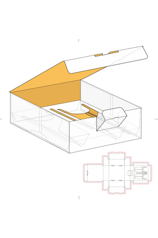 平面展开包装盒图模板展示白色简约样机