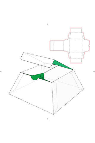 展示盒盒型海报模板_刀模包装盒模板展示白色创意样机