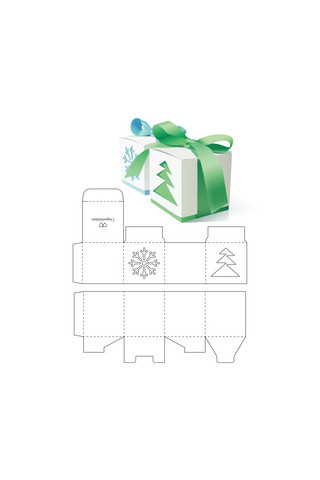 盒型设计海报模板_礼品包装盒设计模板展示白色简约样机