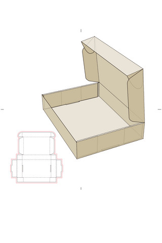 积木产品包装海报模板_包装盒素材设计模板展示茶色简约样机