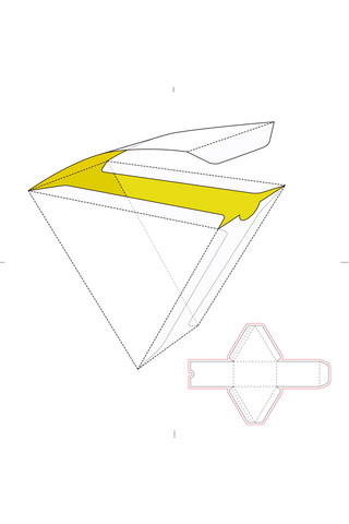 瓦楞盒设计海报模板_三角形包装设计盒模板展示白色简约样机