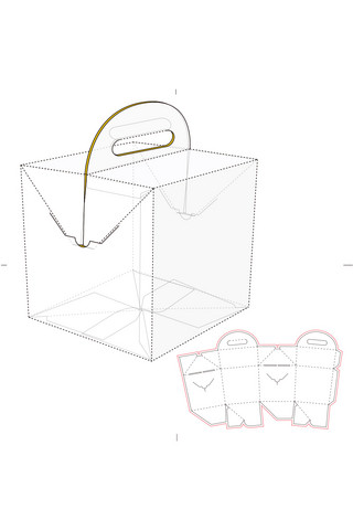 甜品设计模板海报模板_手提甜品包装盒模板展示白色简约样机