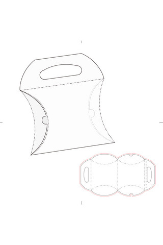 手提式盒子展开图图片