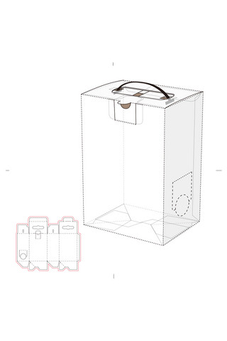 手提饮料包装盒设计模板展示白色简约样机