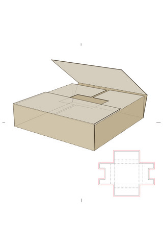瓦楞盒包装设计模板展示白色简约样机