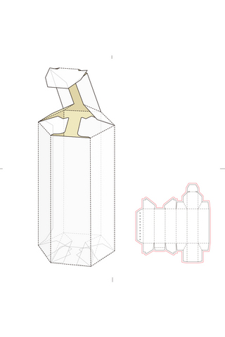 瓦楞包装样机海报模板_刀模包装盒设计模板展示白色简约样机