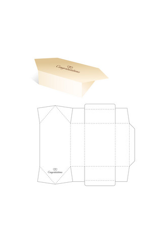 刀模平面设计图包装盒模板展示白色简约样机