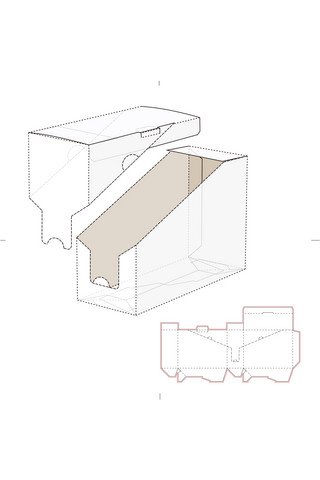 包装盒刀模图设计模板展示白色创意风格样机