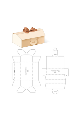 智能机器人海报模板_丝带礼品包装盒模板展示茶色简约样机