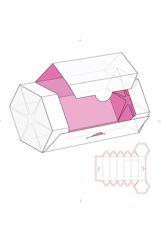 包装盒刀模图模板展示白色简约创意样机