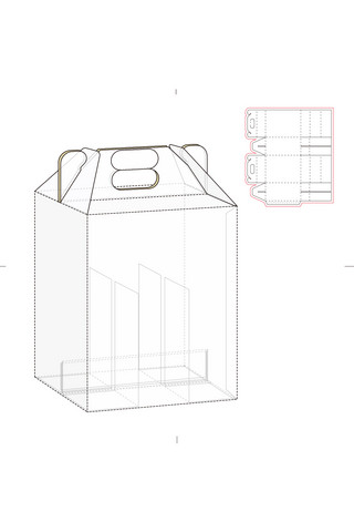 手提包装盒刀模图模板展示白色简约样机