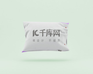 抱枕样机枕头白色简约logo样机