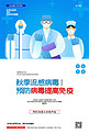 秋季流感医生蓝色创意海报