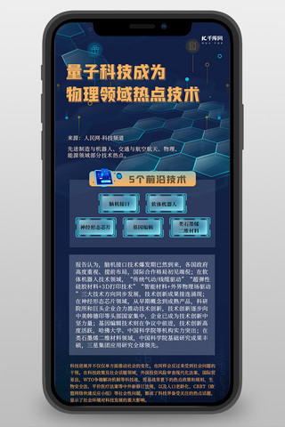 科技长图几何蓝色创意科技商务风长图