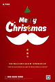 圣诞节圣诞老人胡子白色简约大气海报