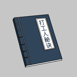 卡通古代卡通海报模板_打工人秘诀深蓝色简约风朋友圈封面