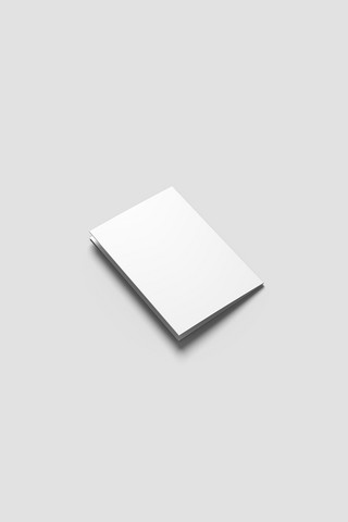 贺卡对折海报模板_合上的三折页白色简约样机