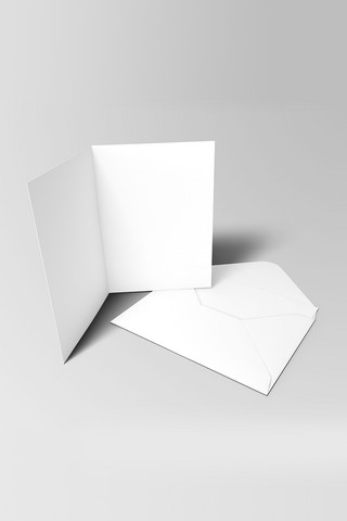 信封信纸素材海报模板_信件信封白色大气简约样机