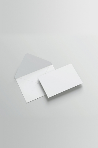 信封信纸样机海报模板_信封信纸白色简约清新样机