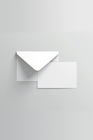 简约信封信纸海报模板_信封卡片白色简约样机