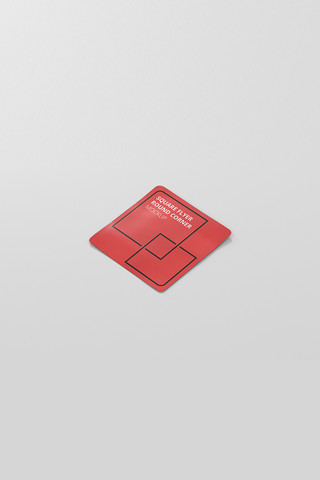 简约卡片红色海报模板_方形圆角卡片红色简约样机