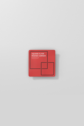 方形素材海报模板_方形卡片样机红色简约样机