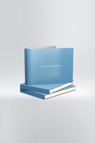 时尚简约书籍海报模板_精品画册设计蓝色简约时尚样机