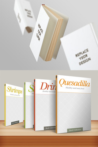 简洁样机简洁海报模板_创意书籍画册白色简洁样机