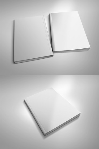 灰色画册海报模板_平放简洁书籍设计灰色简约样机