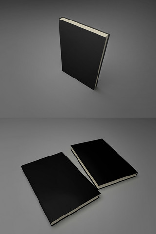 经典装帧书籍黑色简洁样机