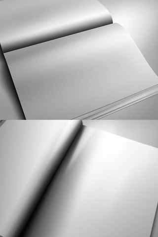 书籍封面设计样机海报模板_翻开书籍设计模板灰色简约样机