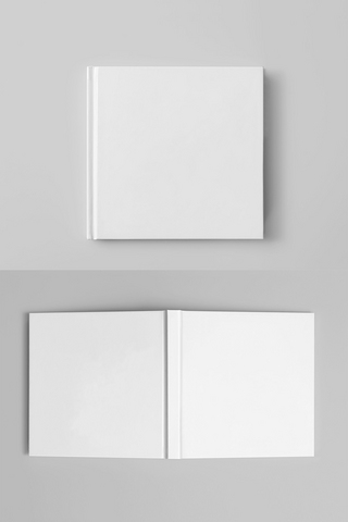 白色画册样机海报模板_方型画册白色大气样机