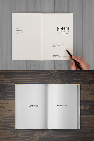 书籍设计样机海报模板_精装书籍设计白色简洁样机