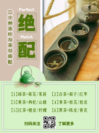 食谱菜谱茶绿色清新撞色小红书封面