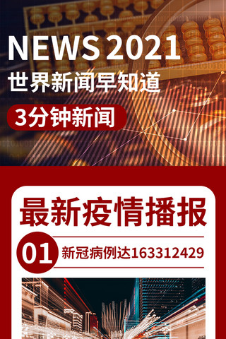 早报新闻海报模板_新闻、早报晚报解析摄影图红色商务风H5