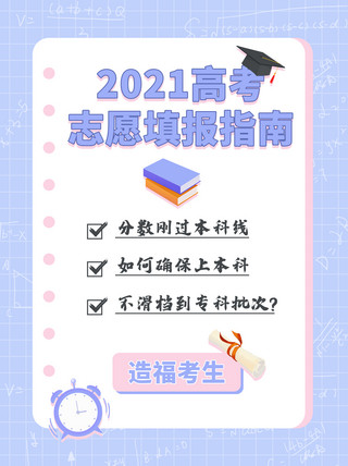 高考志愿填报指南推荐紫色小清新小红书配图