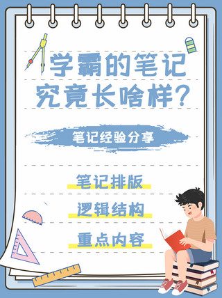 夜晚笔记本办公海报模板_学习笔记读书考试小红书