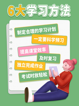 食用方法海报模板_学习方法分享绿色卡通教育宣传小红书封面