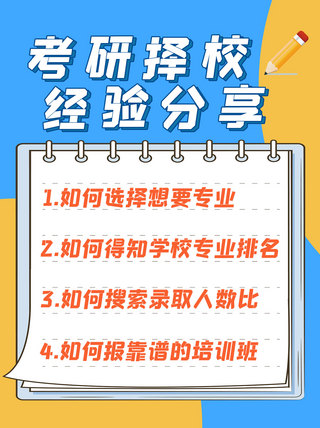 蓝色考研海报模板_考研择校几何蓝色简约小红书封面