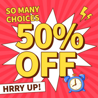 upto60off海报模板_跨境英文50%OFF粉色促销电商主图