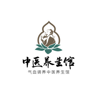 logo千库海报模板_logo人物荷花绿色中式文章配图